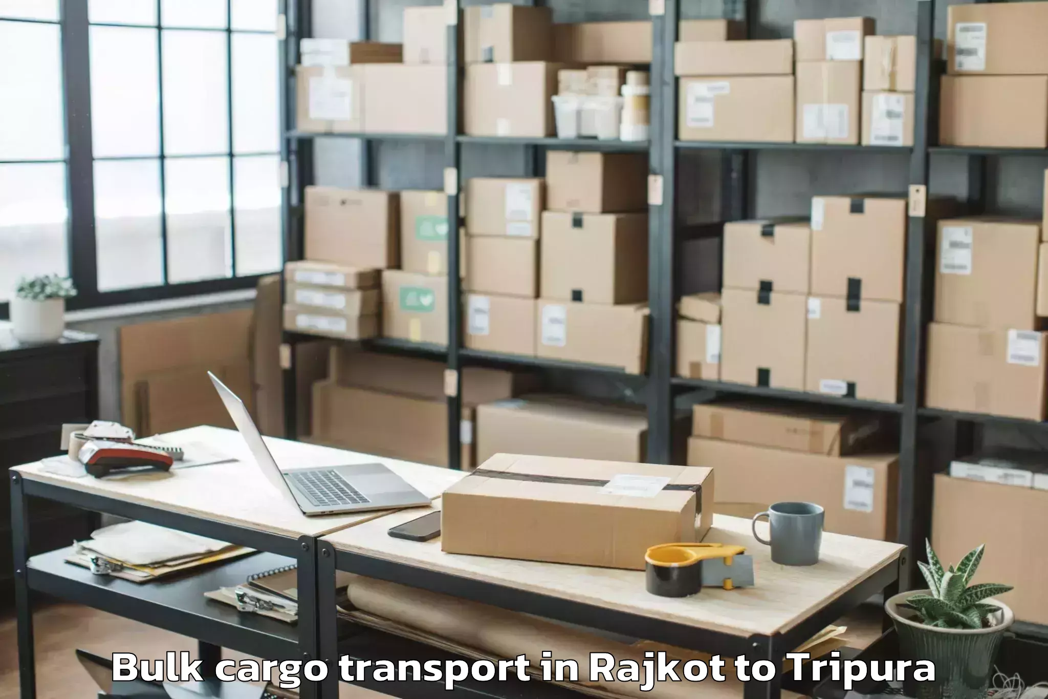 Reliable Rajkot to Gournagar Bulk Cargo Transport